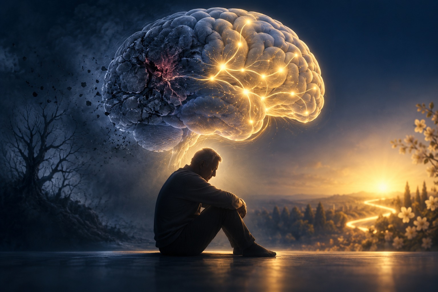 Stylized illustration of The impact of levodopa on post-stroke depression: the ESTREL-depression-study