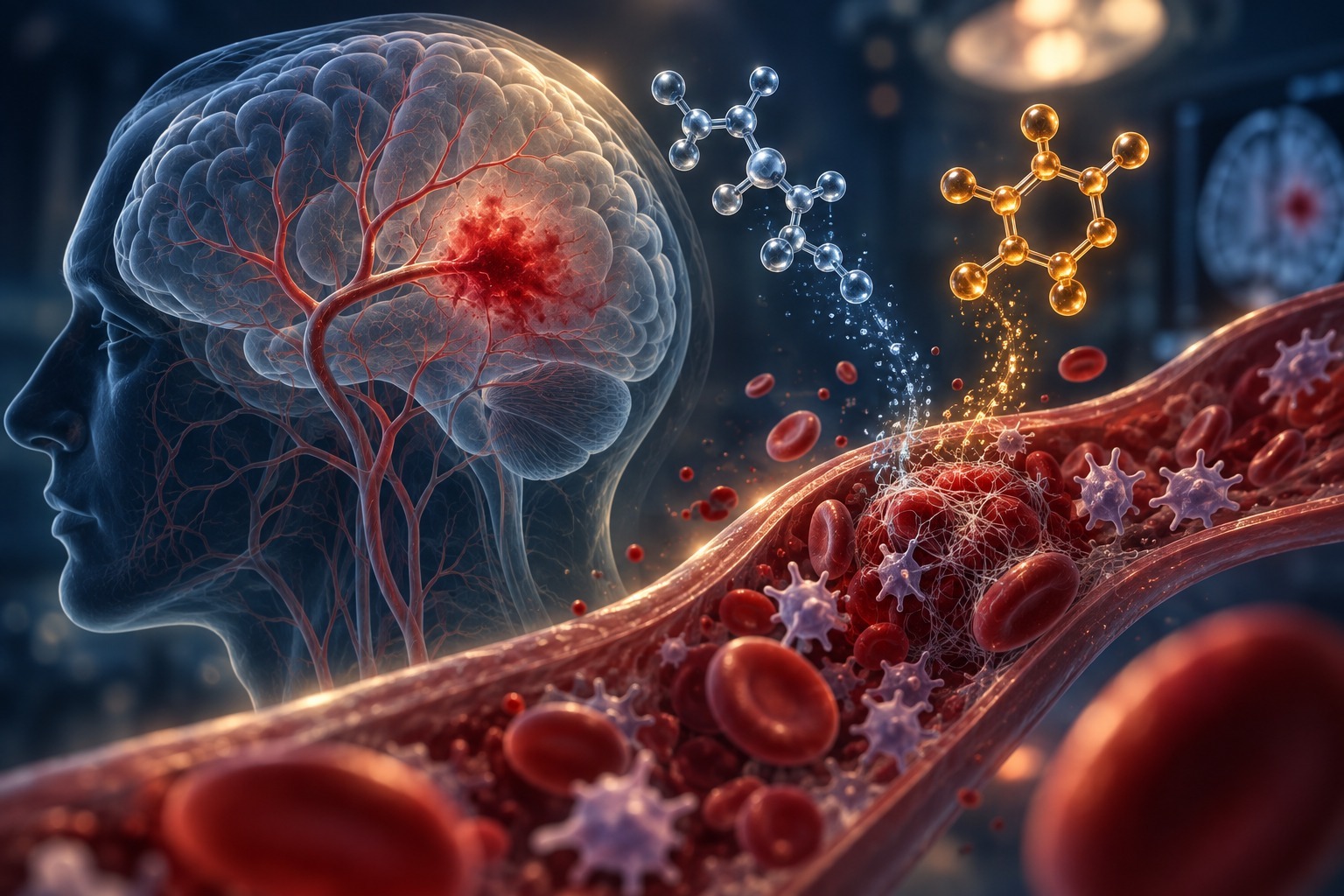 Stylized illustration of prior dual antiplatelet therapy and mortality after intracerebral hemorrhage